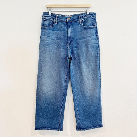 Mother Denim The Dodger Ankle High Rise Wide Leg Cropped Jeans Blue Plus Size 33 - Picture 3 of 15